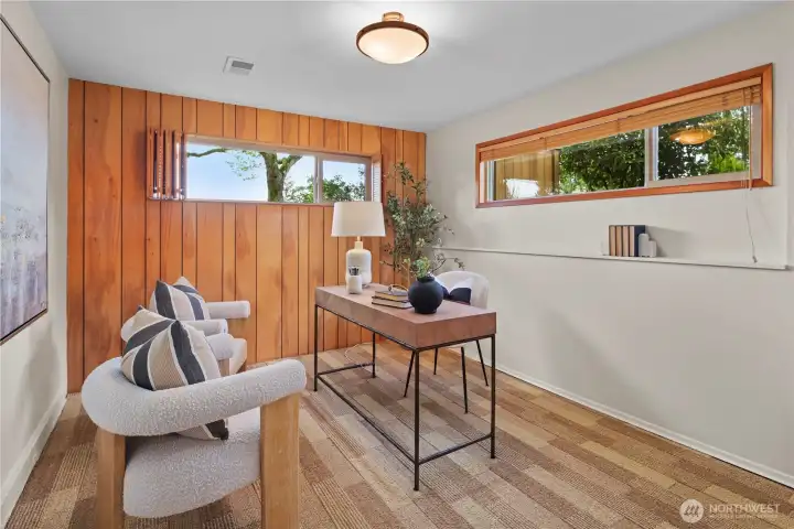 Additional bedroom or office with nearby 3/4 bath, ideal for guests or work-from-home.