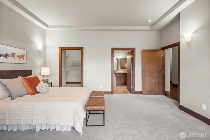 Primary suite features a 5 piece bath and large walk-in closet. Primary suite features a 5 piece bath and large walk-in closet.