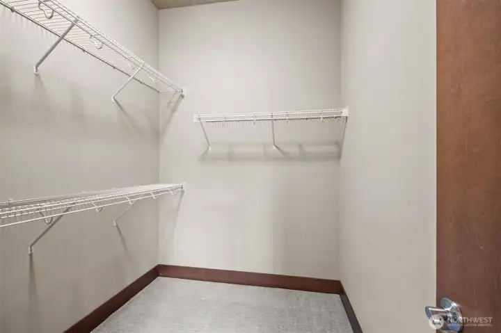 It's time to go shopping! This walk-in closet has extra space not shown in the photo. It's time to go shopping! This walk-in closet has extra space not shown in the photo.