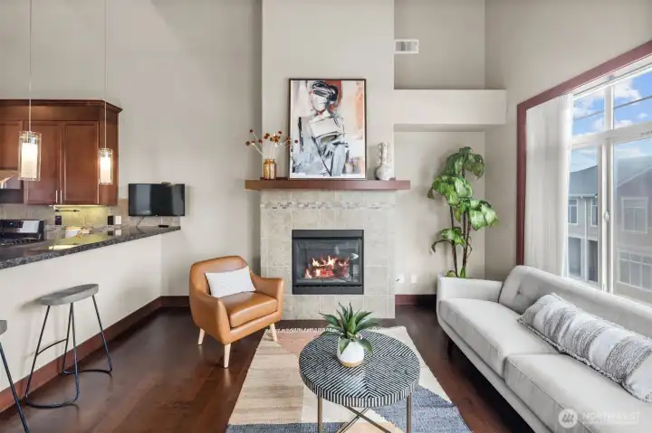 Cozy up with a good book in front of the gas fireplace on cold winter days. Cozy up with a good book in front of the gas fireplace on cold winter days.