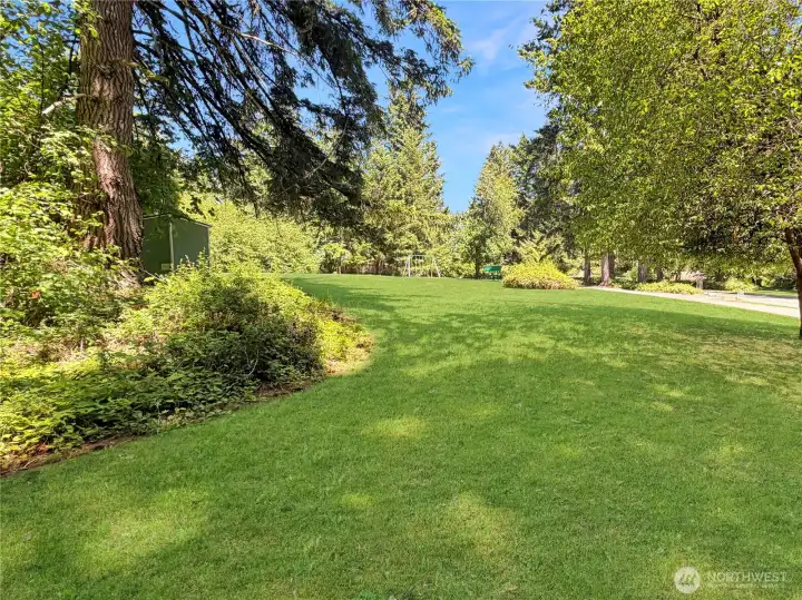 Open space with play area is just steps from the back yard.
