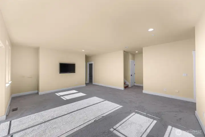 down stairs rec room