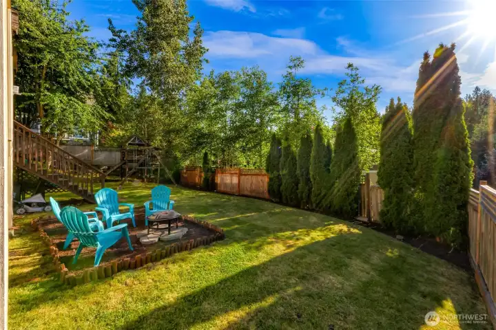 Fully fenced private back yard