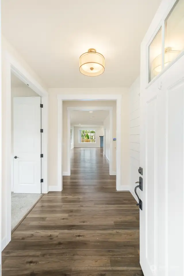 Extra wide entry hall.