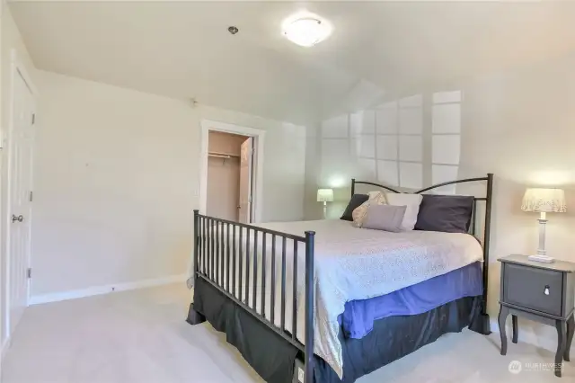 Huge bedroom with walk-in closet.