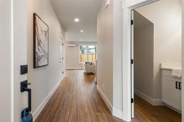 Entry - Photos are digitally staged for visualization, furniture and some interior decor not included.