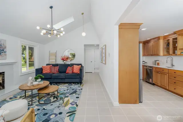 Vaulted Ceilings, Sky Lights (2023) remote open for Wind, remote shades for ease of light