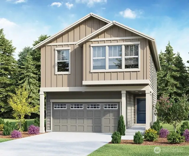 Burnham Plan Elevation C - Marketing Rendering, Depictions of homes or other features are artist conceptions. Hardscape, landscape, and other items shown may be decorator suggestions that are not included in the purchase price and availability may vary. No view is promised. Views may also be altered by subsequent development, construction and tree growth and landscaping.