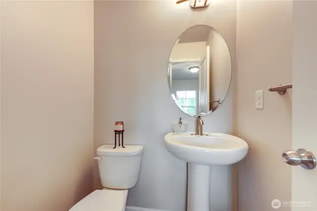 Entry level powder room.