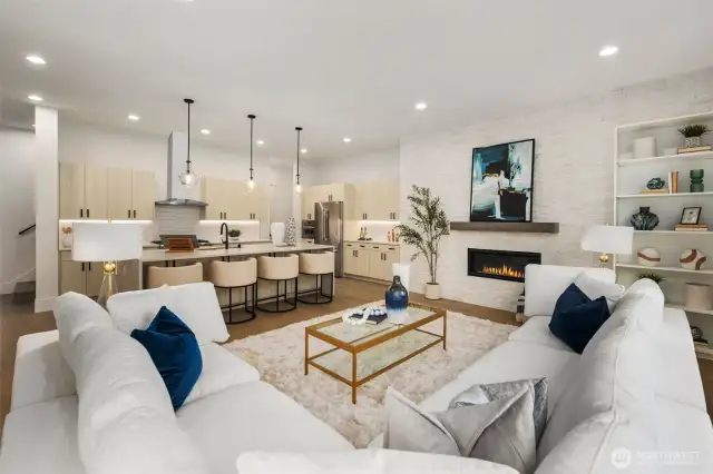 Living Room with Natural Gas Fireplace