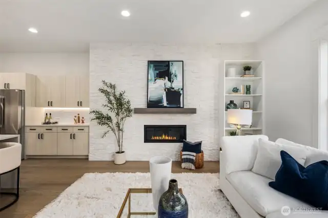 Living Room with Natural Gas Fireplace