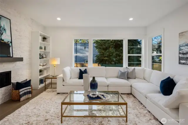 Living Room with Natural Gas Fireplace