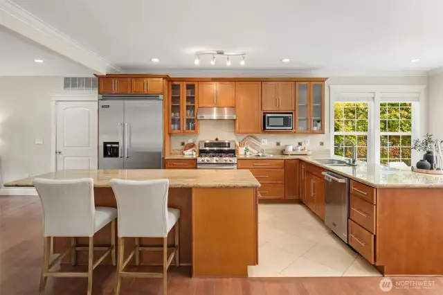 Straight on view of the kitchen