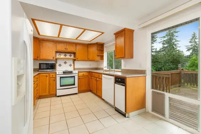 Kitchen with easy access to the deck.