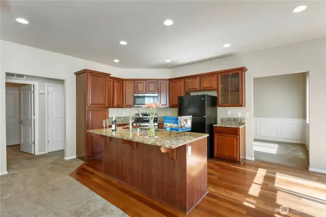 Great eat in kitchen! Marble counter tops and beautiful flooring!