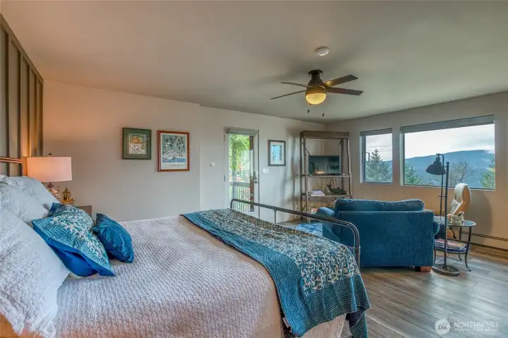 Lower level studio apartment. Big picture window brings in plenty of natural light and pulls you into the westerly water views.