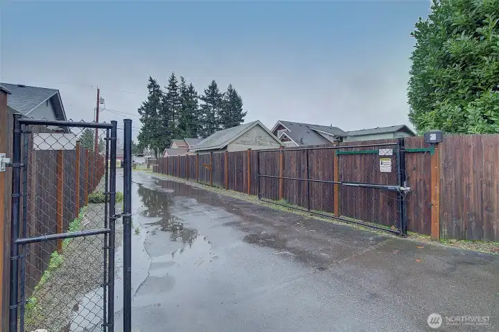 Gated entry with electric gate. This property is set back off the raod for lots of privacy.