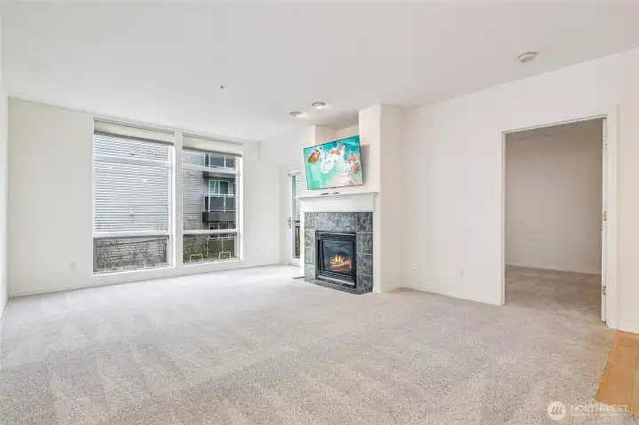 Living Room with gas fireplace