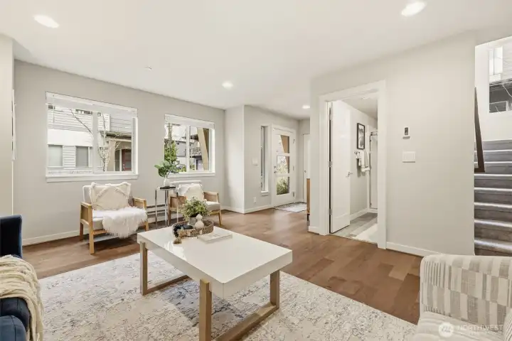 Flexible lower-level space offering endless possibilities for work or play