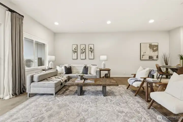 Bright and airy living space designed for both relaxing and entertaining