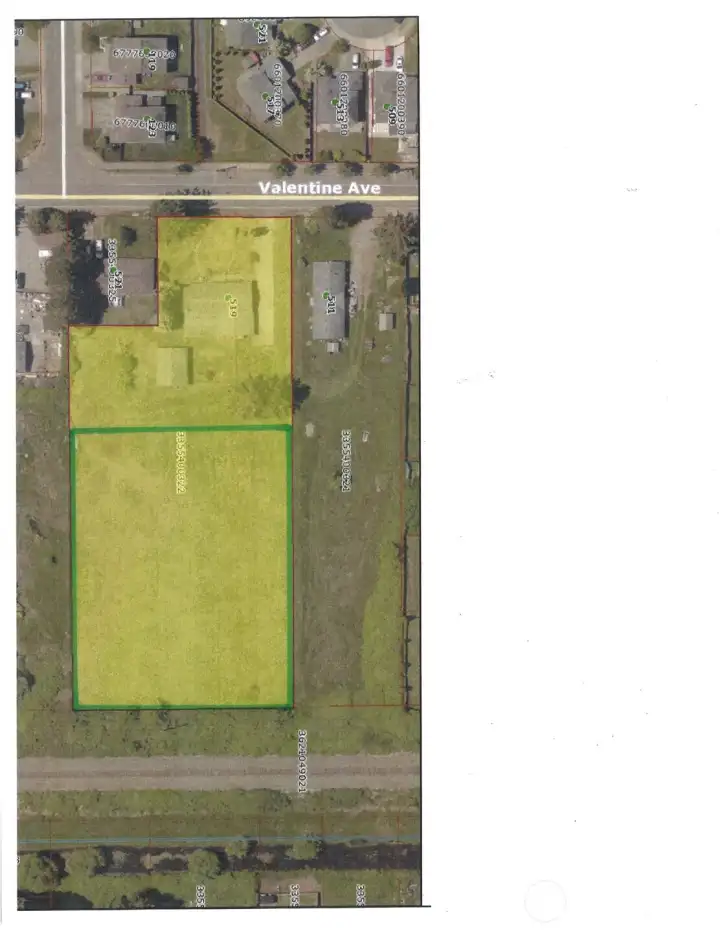 Parcel, with portion offered for sale outlined in green border