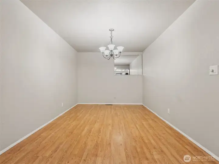 large dining area attached to kitchen