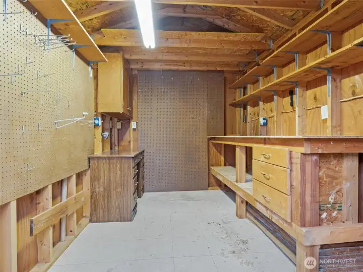 work space in shed