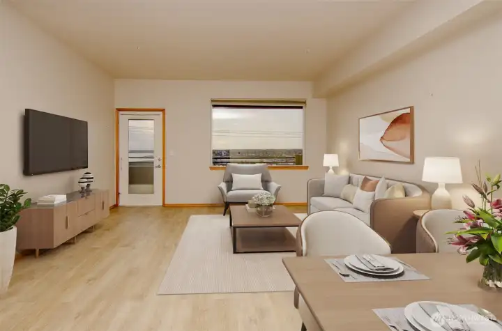 The living area leads directly onto your private deck!