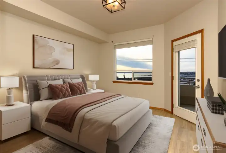 The spacious owner's suite also has a terrific view and deck access!
