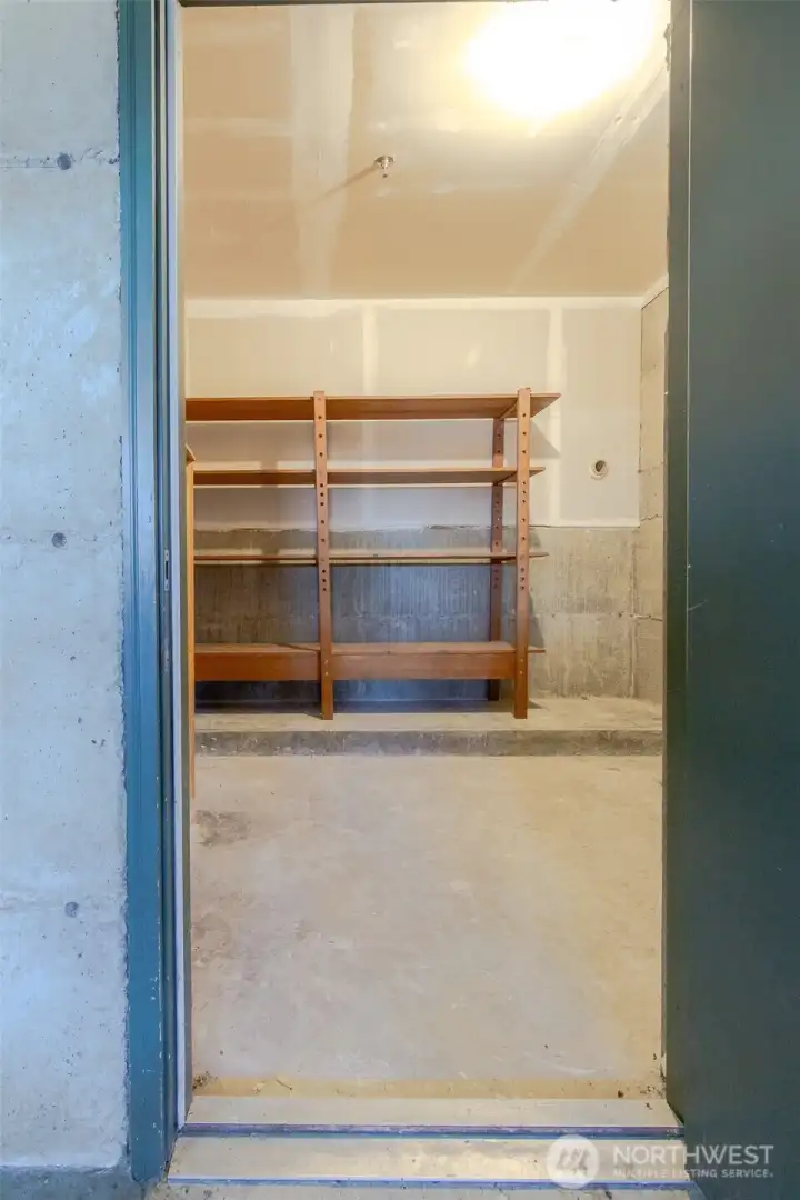 The storage room has a look and plenty of light!