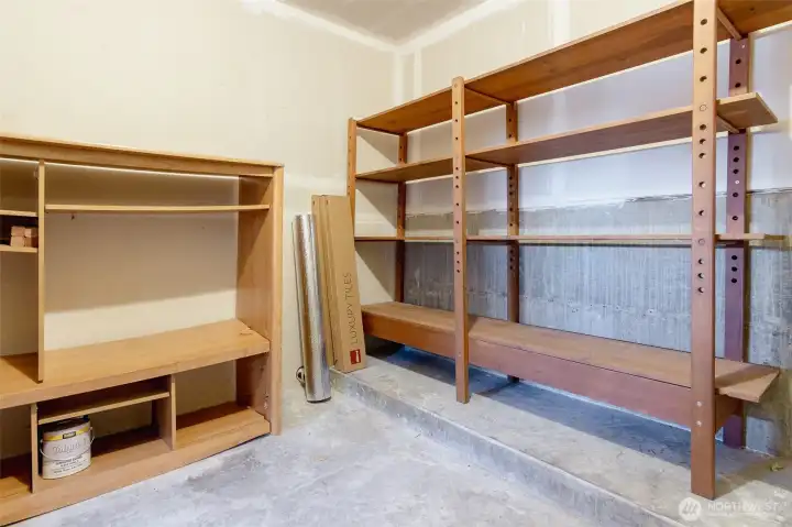 With these shelves in your storage room, you will be able to store just about an ything!