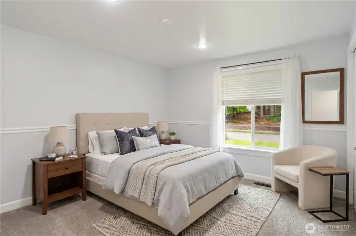 Bedroom 1, virtually staged. Bedroom 1, virtually staged.