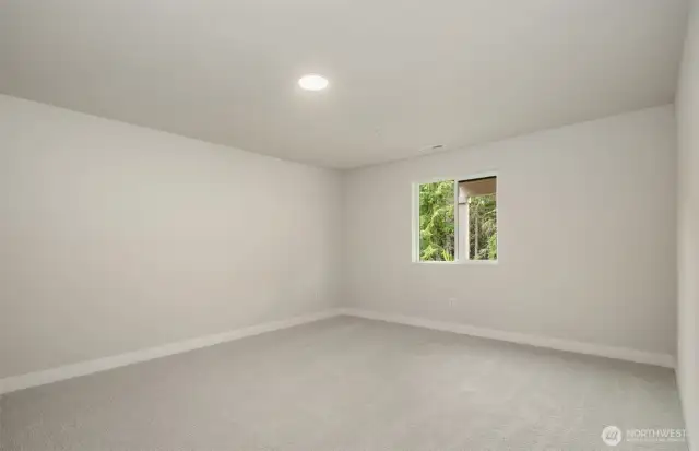 Bedroom on walk out basement level