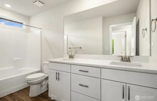Shared bathroom for bedrooms on third floor.