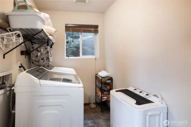 Laundry upstairs for convenience.