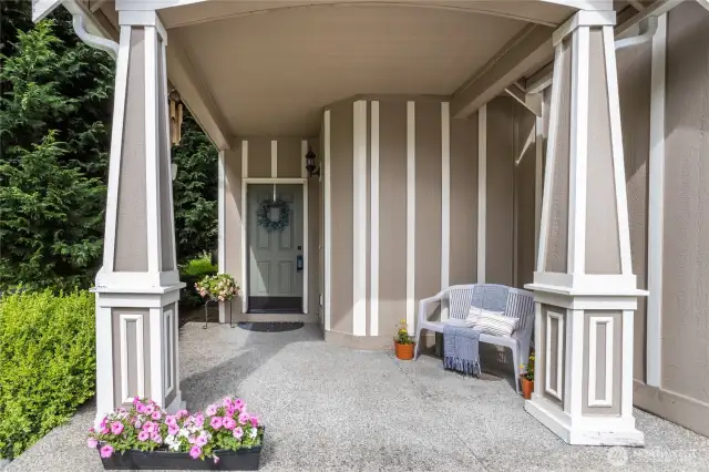 Entrance with covered porch.
