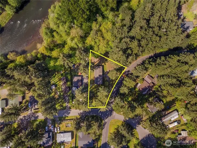 Aerial view of the property.