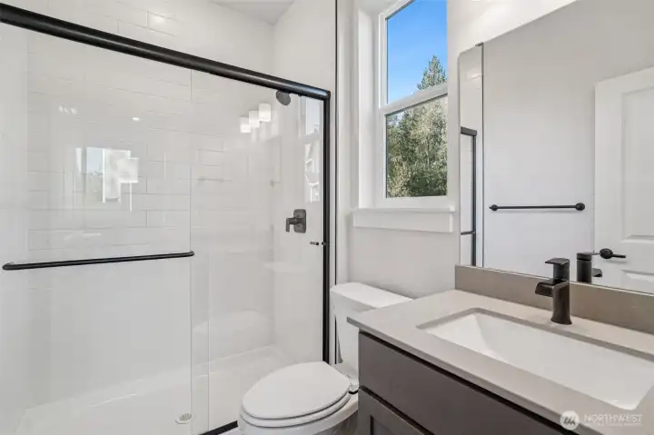 Pic is of similar home, layout and materials of surfaces may vary. Cabinets to be white in actual home.