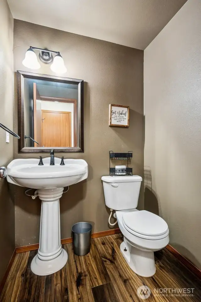 First floor powder room, tastefully done.