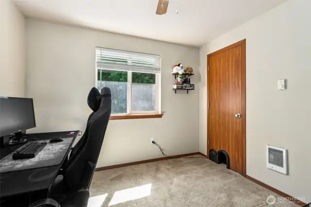 Bedroom 3, currently used as an office.