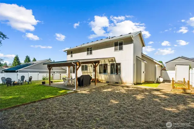 View of the backyard from the other side, this home has been lovingly maintained inside and out.