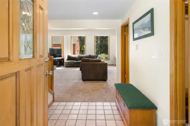 Spacious entry into the main house.
