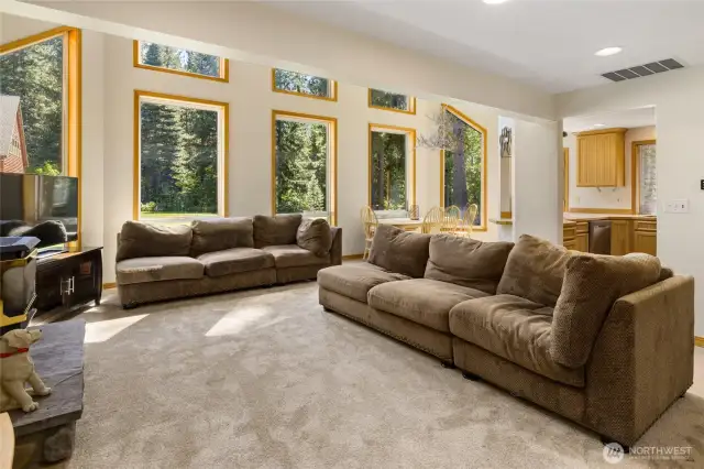 Enjoy nature from within the house with large windows throughout.