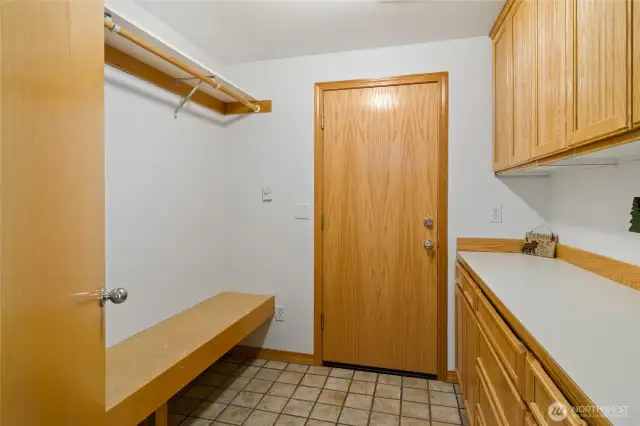 Large mudroom off the garage
