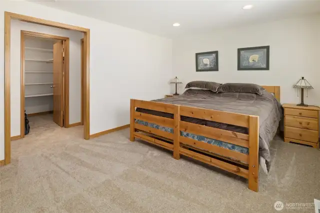 Primary bedroom with large walk in closet.