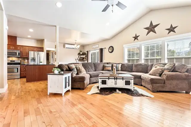 Living room and dining room