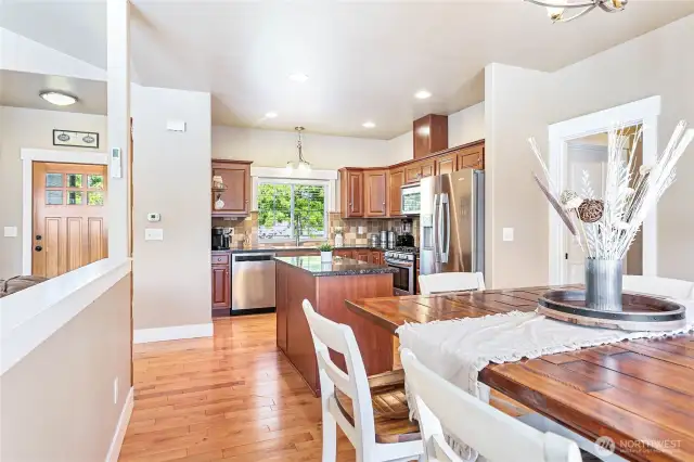 Dining room is right off kitchen