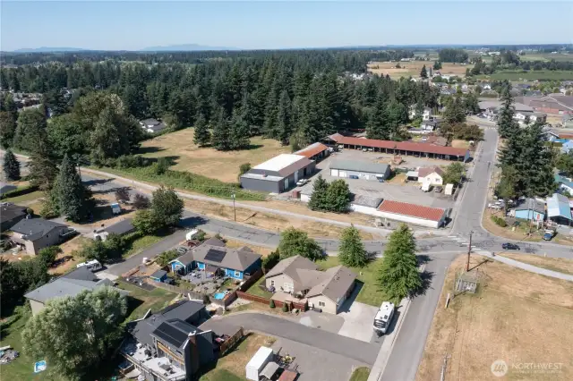 View of backyard and shared 40 foot driveway