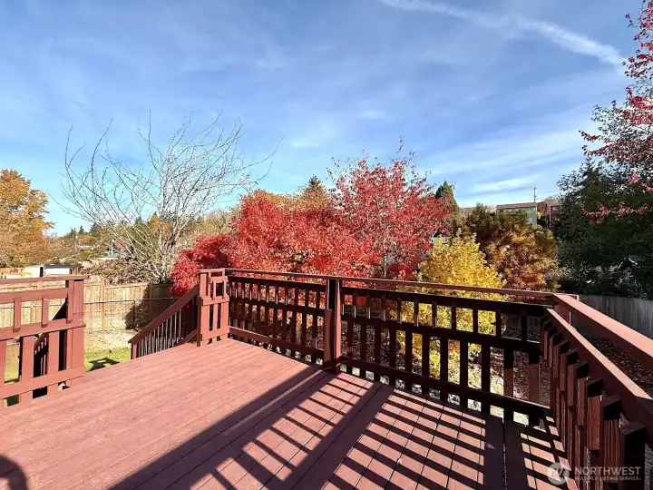 Deck off the kitchen.