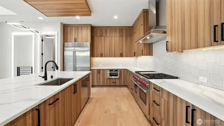 Countertop and cabinet storage space to spare!